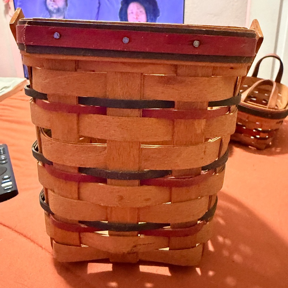 Longaberger Red and Brown Woven Basket